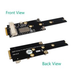 Adaptateur Mini PCI-E à NGFF M.2 Key M A/E carte de conversion avec fente SIM alimentation LED