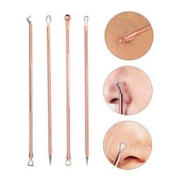 Extracteur de points noirs ensemble d'aiguilles de nettoyage de pores dissolvant d'acné 4 pièces