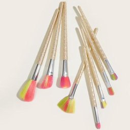 Ensemble de pinceaux de maquillage poudre cosmétique ombre à paupières en cuivre givré brosse à