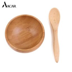 Filles à masque facial en bambou africain avec cuillère récipient de maquillage ensemble de
