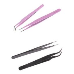 Pincette à ongles droite et incurvée 1 pièce en acier inoxydable avec strass pour maquillage des