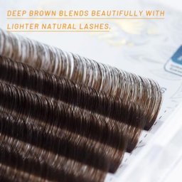 Yelix-Extensions de Cils en Faux Vison Brun Foncé Faciles à Éclater Doux Naturels