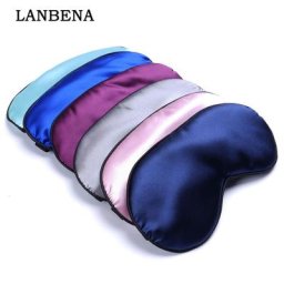 Masque oculaire de sommeil en soie Pure 9 couleurs 1 pièce protège-yeux rembourré aide à la