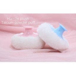 5pcs Cosmetic Puff Portable Soft Plush Loose Powder Puff With Handle Plastic Head Plush Honey Make