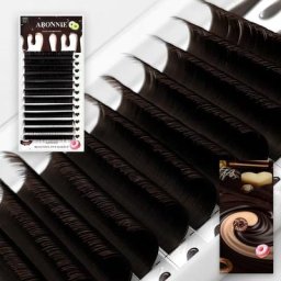 Abonnie – extensions de cils individuels en Faux vison brun chocolat boucles C/D 8 à 15mm couleur