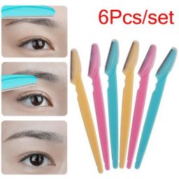 Tondeuse à sourcils Portable 6 pièces/ensemble pour enlever les poils du visage rasoir lames de