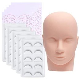 Tête de Mannequin en Silicone pour Extension de cils coussinets pour les yeux kit de fournitures