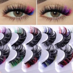 Faux cils colorés 3D vison extension de cils moelleux volume russe optique naturelle esse Curl
