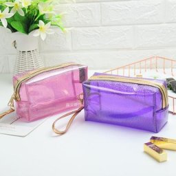 Sac à cosmétiques Transparent en Pvc sac de toilette Portable sac de rangement de voyage sac à