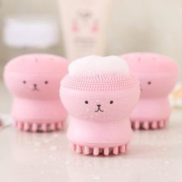 Petite brosse nettoyante pour le visage en forme de pieuvre éponge en silicone outil de beauté