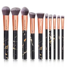 Ensemble de pinceaux de maquillage en marbre exquis 10 pièces/ensemble pour le fond de teint du