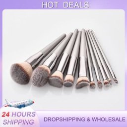 4/9/10 Pcs Makeup Brushes Champagne Gold Foundation Soft Fluffy Concealer Eye Shadow Blush Eyeshadow