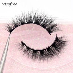 Visof123-Cils courts en vison naturels réutilisables sans cruauté envers les animaux maquillage