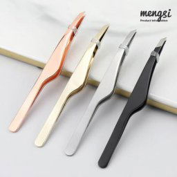 Pince à épiler professionnelle en acier inoxydable pour sourcils visage nez tête plate Oblique