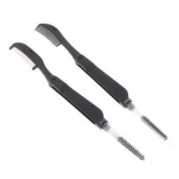 Mini peigne à double usage en acier inoxydable brosse à cils à sourcils outils de maquillage