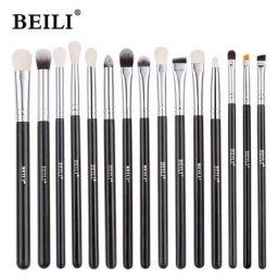 BEILI – ensemble de pinceaux de maquillage noirs 10 à 19 pièces poils synthétiques naturels ombre