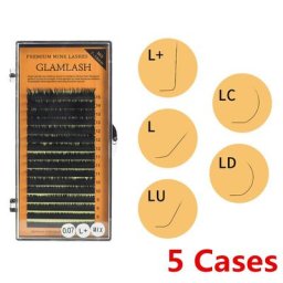 Extensions de cils individuels en vison 5 étuis/lot L/L +/LC/LD/M/N 7 ~ 15mm mélange 16