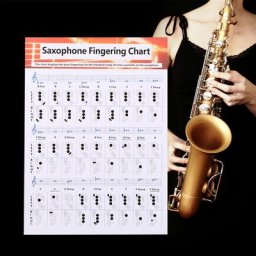 Tableau de doigté de saxophone en papier enduit durable affiche d'accords de musique pour les