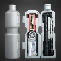 Outils de réparation de vélo clé de bicyclette mini pompe perforation porte-bouteille ensemble