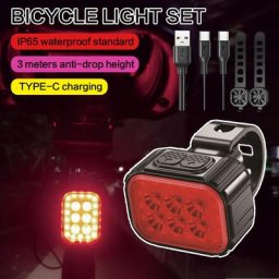 Feu avant et arrière de vélo Q6 LED Charge USB lampe combinée pour vtt cyclisme sur route