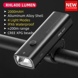 ROCKBROS vélo lumière 400Lumen alliage d'aluminium avant lumière type-c Charge 2600mAh IPX6 étanche