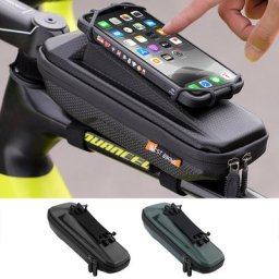 Sacoche de cadre avant de vélo avec support de téléphone étanche OligHard Shell tube supérieur en