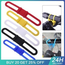 Bandages en silicone pour lampe de poche téléphone portable support en fibre attaches de câble