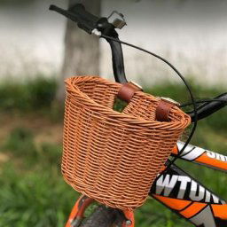 Panier de rangement de vélo en rotin fait à la main sac de rangement suspendu petit panier arrière