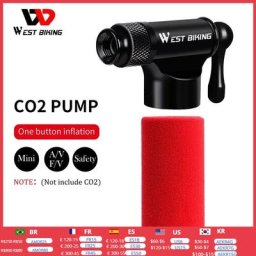WEST BIKING-Gonfleur de CO2 pour vélos assujetPresta et Schrader pompe pour vélos de route et de