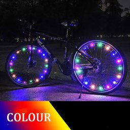 Bande lumineuse LED colorée pour roue de vélo étanche à la pluie éclairage avant et arrière