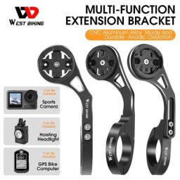 WEST BIKING-Support de vélo pour guidon de vélo compatible avec Garmin Bryton Gopro lampe de