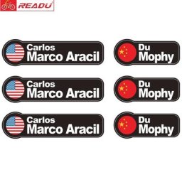Autocollants de nom de drapeau de vélo de montagne pour enfants personnalisés cadre de voiture