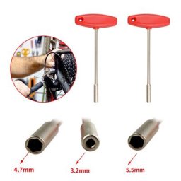 Clé à rayons dissimulée pour vtt 3.2/4.7/5.5mm en acier Durable manchon en forme de T outil de