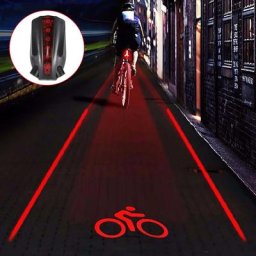 Feu arrière de vélo à faisceau lumineux avec Logo de bicyclette lanterne étanche avertissement de