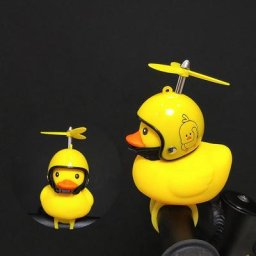 Cloches de vélo en gel de pton jaune en forme de petit canard guidon de vélo de montagne brillant