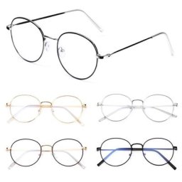 Lunettes classiques Vintage Anti-lumière bleue monture métallique ovale marque de styliste