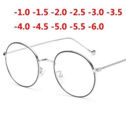 Lunettes rondes en métal pour femmes et hommes verres de Prescription avec degré ultraléger pour