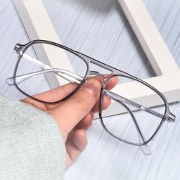 Lunettes plates rétro transparentes à Double faisceau monture de lunettes de myopie pour hommes et