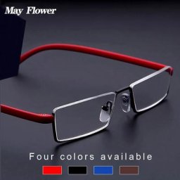May Flower – lunettes de lecture en métal Anti-lumière bleue pour hommes demi-monture de