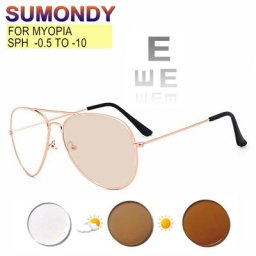 Lunettes de myopie à monture en alliage doré rose pour la prescription -0 5 à -10 hommes femmes