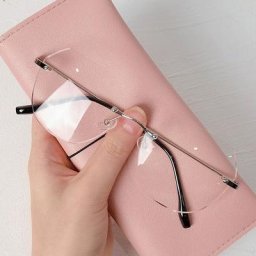 Lunettes de myopie sans monture pour femmes métal anti-rayons bleus lunettes polygonales