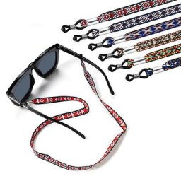 JOFor-Lanière de Lunettes Tissée à la Main de Style Bohémien Accessoire à Imprimé Coloré pour