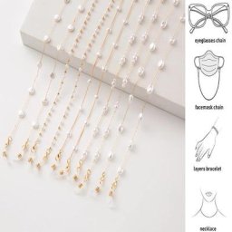 Chaîne de lunettes de lecture pour étudiant breloque ronde en étoile Simple perle à la mode