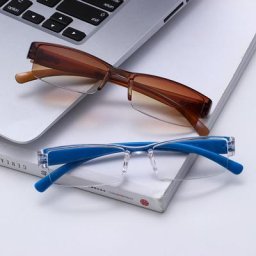 Lunettes de lecture coréennes à la mode pour hommes et femmes lentilles claires demi-monture