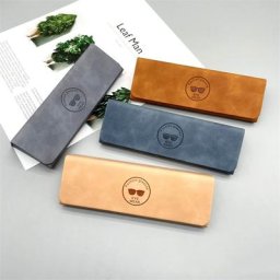 Étui à lunettes triangulaire en cuir boîte à lunettes de couleur unie aimant pliable pochette
