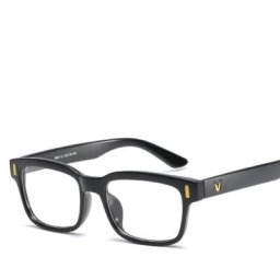 Rétro couleur V carré mode lunettes cadre pour femmes lunettes femme en plastique Transparent