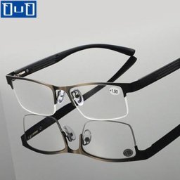 Lunettes de Lecture en Métal pour Homme d'Affaires Presbytes Anti Lumière Bleue Optiques pour