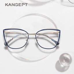 KANSEPT-Monture de lunettes en métal pour femme œil de chat myopie ordinateur lunettes pour
