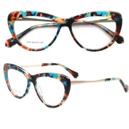 Montures de lunettes œil de chat pour femmes monture de lunettes rétro acétate Rx tortue imprimé