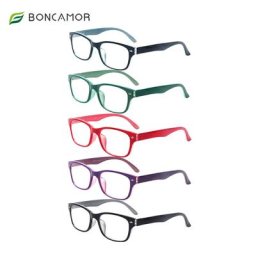 Boncamor-Lunettes de lecture HD pour hommes et femmes lot de 5 charnière à ressort + 1.0 + 2.0 +